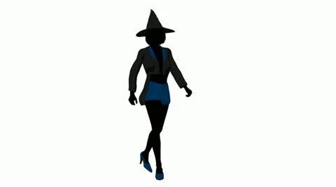 Halloween witch walking on a white background Stock Footage 10806017