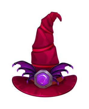 Halloween witch wizard magic hat with curled top Stock Illustration