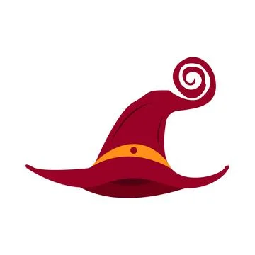 Halloween wizard hat design on a white background. Cartoon style witch hat de Stock Illustration