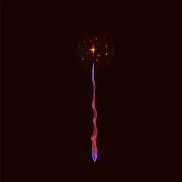 Halloween wizard or witch magic wand, game asset Stock-Illustration