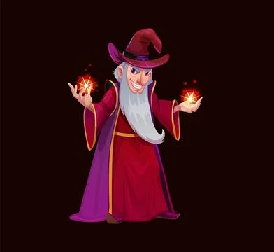 Halloween wizard sorcerer or evil mage character Stock Illustration
