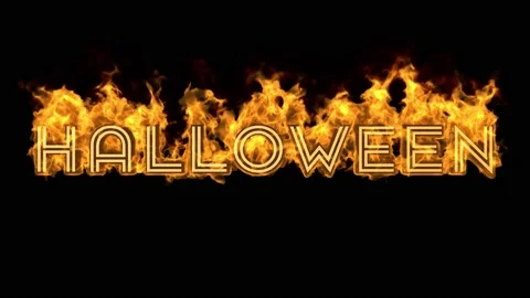 Halloween Word Fire Stock Footage 135832152