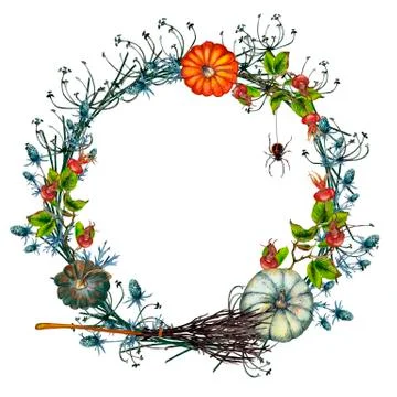 Halloween wreath. Stock Illustration