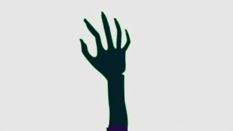 Halloween zombie hand loop animation Halloween concept element with alpha c.. Stock Footage 281076954