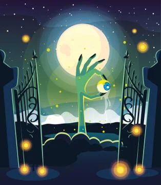 Halloween zombie hand vector design Stock Illustration