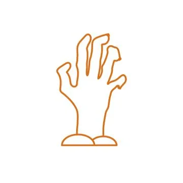 Halloween zombie hand vector design Stock Illustration
