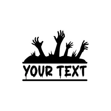 Halloween Zombie Hands with Custom Text. Vector illustration. Stock Illustration