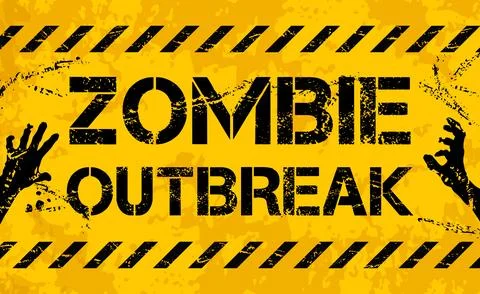 Halloween zombie outbreak warning caution Stock Illustration
