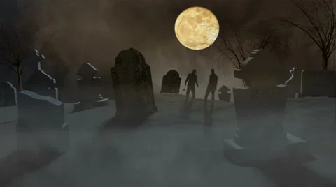 Halloween Zombies in Graveyard Video stock 63881062