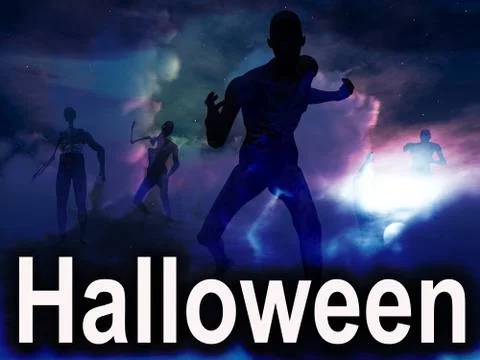 Halloween Zombies Stock Illustration