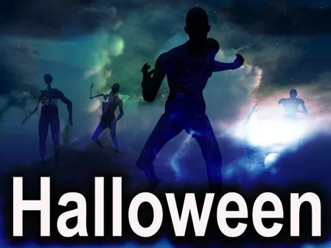 Halloween Zombies Stock Illustration