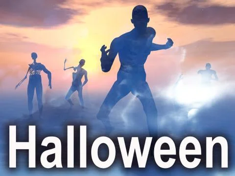 Halloween Zombies Stock Illustration