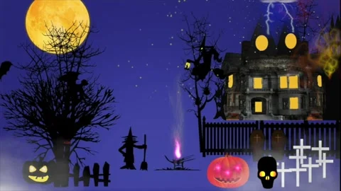 HalloweenGraphic Video Stock Footage 283804037