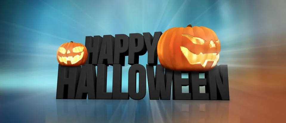 Halloweenpumpkins3d Stock Illustration