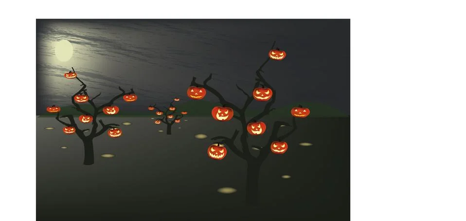 Halloween's trees. Stock Illustration
