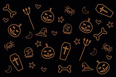 Hallowen Patterns Background Ilustração Stock