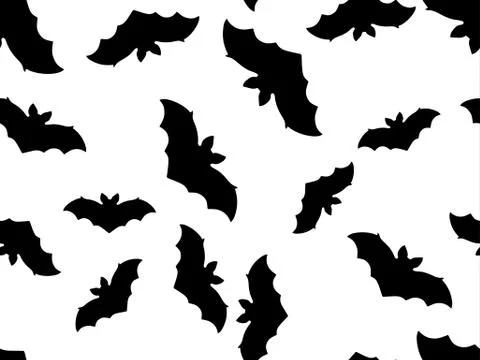 Hallowen seamless pattern with flying bats. Festive decor with scary bats Illustrazione stock