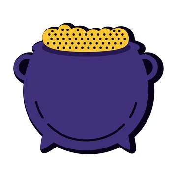 Hallowen witch cauldron pot Stock Illustration