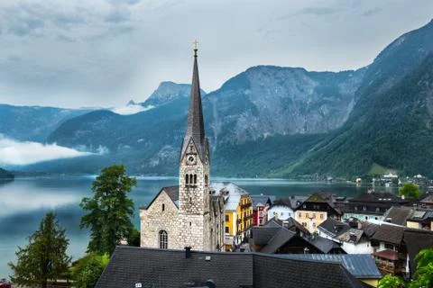 Hallstatt Austria iconic town Stock Photos