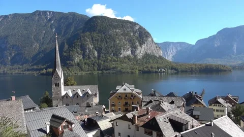 Hallstatt city view 库存影片 96269633