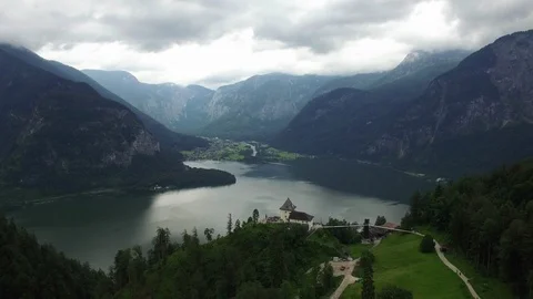 Hallstatt. upper austria. drone shooting video. Video stock 92401930
