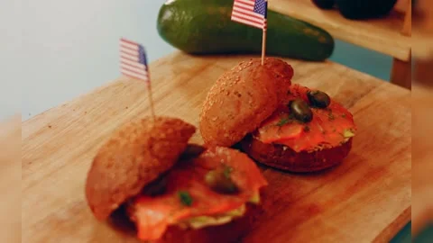 Hallucination effect of Preparing process of Cinematographic Smoked Salmon Stock Footage 231780533