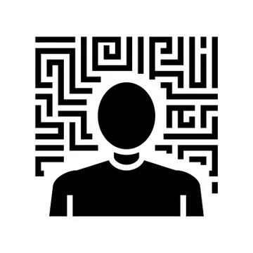 Hallucinations psychological problems glyph icon vector illustration Stock Illustration