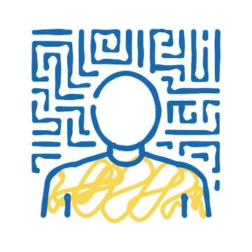 Hallucinations psychological problems icon doodle illustration Stock Illustration