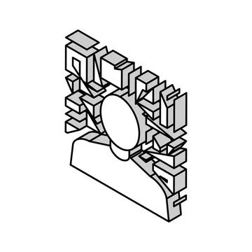 Hallucinations psychological problems isometric icon vector illustration 스톡 일러스트