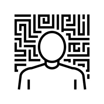 Hallucinations psychological problems line icon vector illustration Stockillustratie