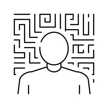 Hallucinations psychological problems line icon vector illustration Stock Illustration