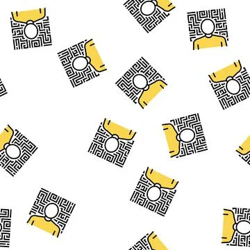 Hallucinations psychological problems vector seamless pattern Stock Illustration