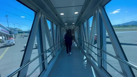 Hallway of airport Stock Footage 246777761