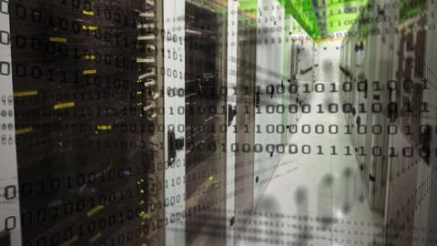 Hallway and binary codes Stock Footage 106238180