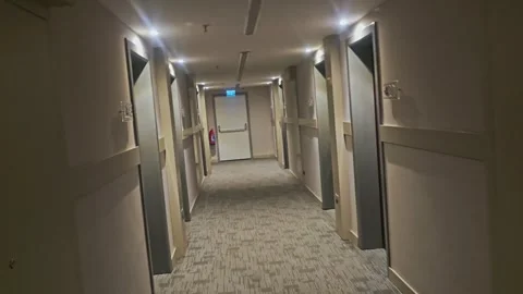 A hallway with a clock. Stock-Footage 283000671
