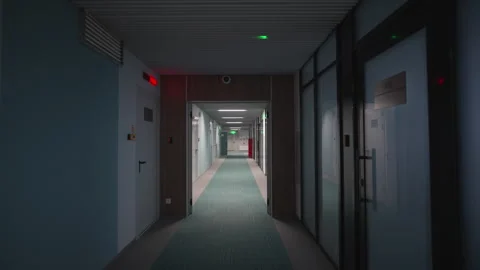 Hallway designed with modern materials and muted lighting Видео 310231338