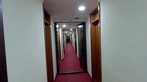 Hallway at the hotel Stock Footage 140514316