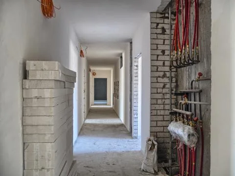 Hallway inside building 스톡 사진