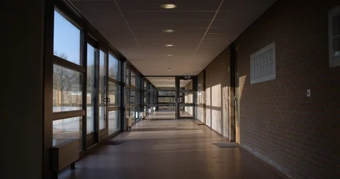 Hallway With Light Shining Through Stock Footage 127631553