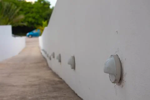 Hallway with lights off and white Stock Photos