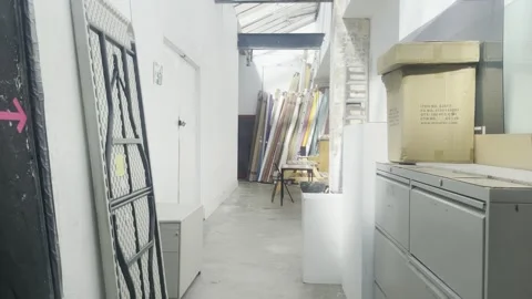 Hallway in White Studio 库存影片 242530968