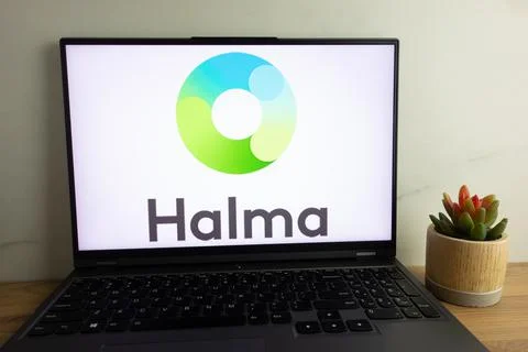 Halma plc logo on laptop Stock Photos