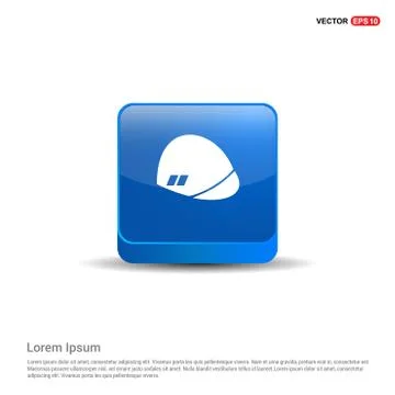 Halmet Icon - 3d Blue Button Stock Illustration