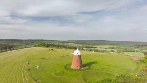 Halnaker Hill and the Windmill Trail from a drone, Boxgrove Village, West Sussex Video stock 344070784