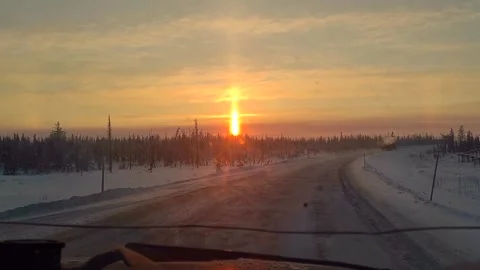Halo effect in the window of a moving car Video stock 240551561