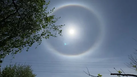 Halo sun effect optical phenomenon in Poland May 14th 2023 Stock Footage 241221349