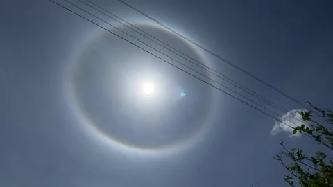 Halo sun effect optical phenomenon in Poland Stock Footage 241221366