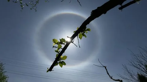 Halo sun effect optical phenomenon in Po... | Stock Video | Pond5