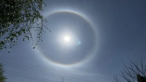 Halo sun effect optical phenomenon in Poland May 14th 2023 Stock Footage 241221879