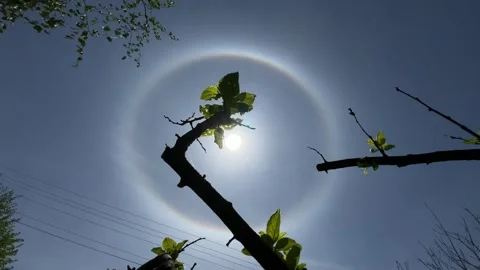 Halo sun effect optical phenomenon in Poland May 14th 2023 Stock Footage 241221956